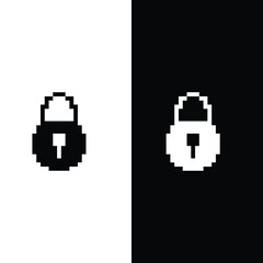 Poster -  pixel lock icon vector  pixel art for 8 bit game