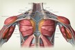 Illustration of pectoral muscles for medical use. Generative AI