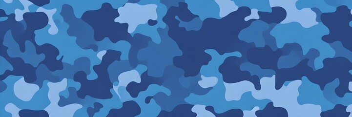Wall Mural - Blue camouflage pattern background. Military camouflage seamless pattern background banner.