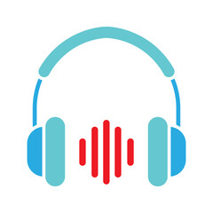 Poster - headset earphone vector icon