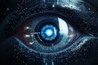 digital extraterrestrial eye with a cryptocurrency touch. Generative AI