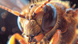 Macro Close-Up of a Honeybee's Face
