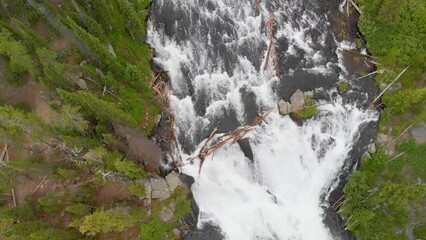 Poster - Amazing aerial view of Yellowstone River in the National Park