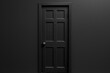 © Fotograf - A black door with a metal handle in a dark room. Suitable for mystery, horror, or suspense themes