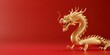 © Riccardo - Golden dragon on red background with copy space for happy chinese new year