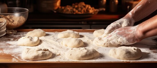 Aufkleber - Preparing the dough on a baking sheet Handmade homemade cakes. Creative Banner. Copyspace image