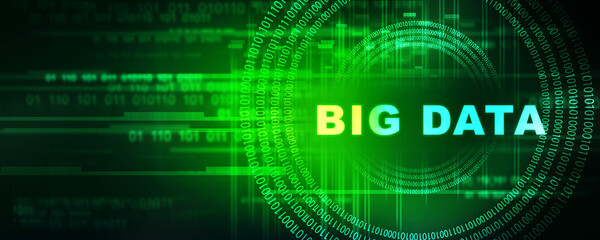 Poster - 2d illustration abstract Big data 
