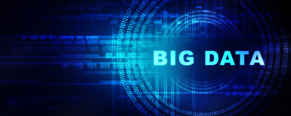 Poster - 2d illustration abstract Big data 
