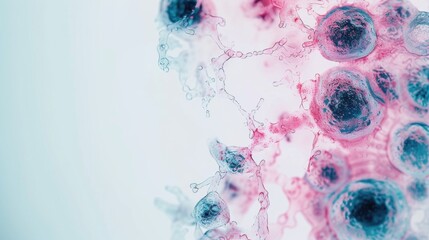 Aufkleber - A detailed close-up image of blood cells. This image can be used for educational purposes or in medical presentations
