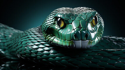 Wall Mural - 3d rendered photo of snake made with generative AI