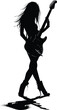 Silhouette lady rocker in perform black color only full body