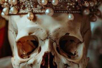 Poster - A skull with a crown on top. Suitable for Halloween or dark-themed designs