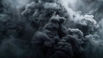 Poster - A black and white photo capturing a cloud of smoke. Suitable for various creative projects