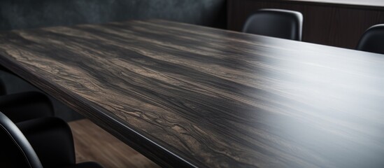 Poster - Office white table made from decorative high pressure Laminate HPL plastic laminate Furniture Style. Creative Banner. Copyspace image