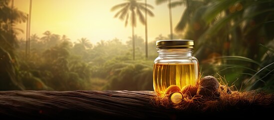 Poster - pre nursery palm oil early benefits of many people around the world. creative banner. copyspace imag