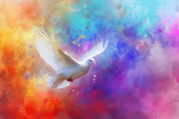 White Dove Abstract Painting: Symbolizing the Holy Spirit and Peace through Artistic Style