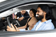 © Prostock-studio - Excited young indian couple sitting inside brand new car