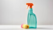 Blank cleaning spray bottle on white background 