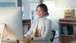 © Coetzee/peopleimages.com - Portrait of woman at desk with computer, smile and email, job report or article at digital agency. Internet, research and happy businesswoman at tech startup with online review, networking or project