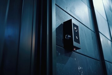 Poster - A close-up view of a door handle on a building. This image can be used to portray architecture, security, or the concept of entering or exiting a space