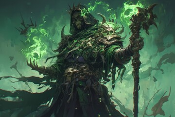 Poster - necromancer in green smoke