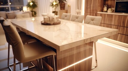 Aufkleber - A kitchen table with a bowl of food on top. Perfect for food and cooking related projects