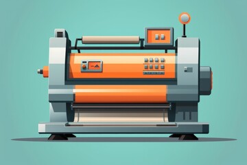 Poster - A machine sitting on top of a table. Can be used for industrial or office-related concepts
