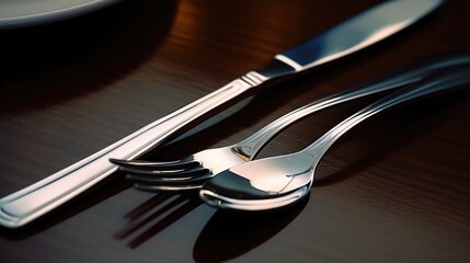 Aufkleber - Table set with two forks and a knife. Suitable for restaurant or dining-related designs