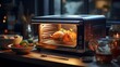 Toaster Oven With Cooking Food