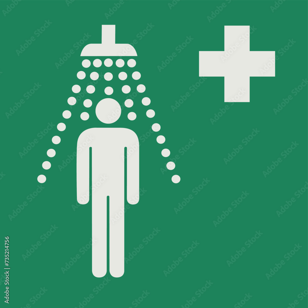 Vector Condition Pictogram SAFETY CONDITION SIGN PICTOGRAM, Safety shower ISO 7010 – E012, VECTOR ...