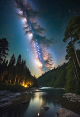 Wall Mural - astrophotography of the milky way in space