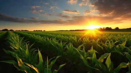 Wall Mural - harvest corn field iowa