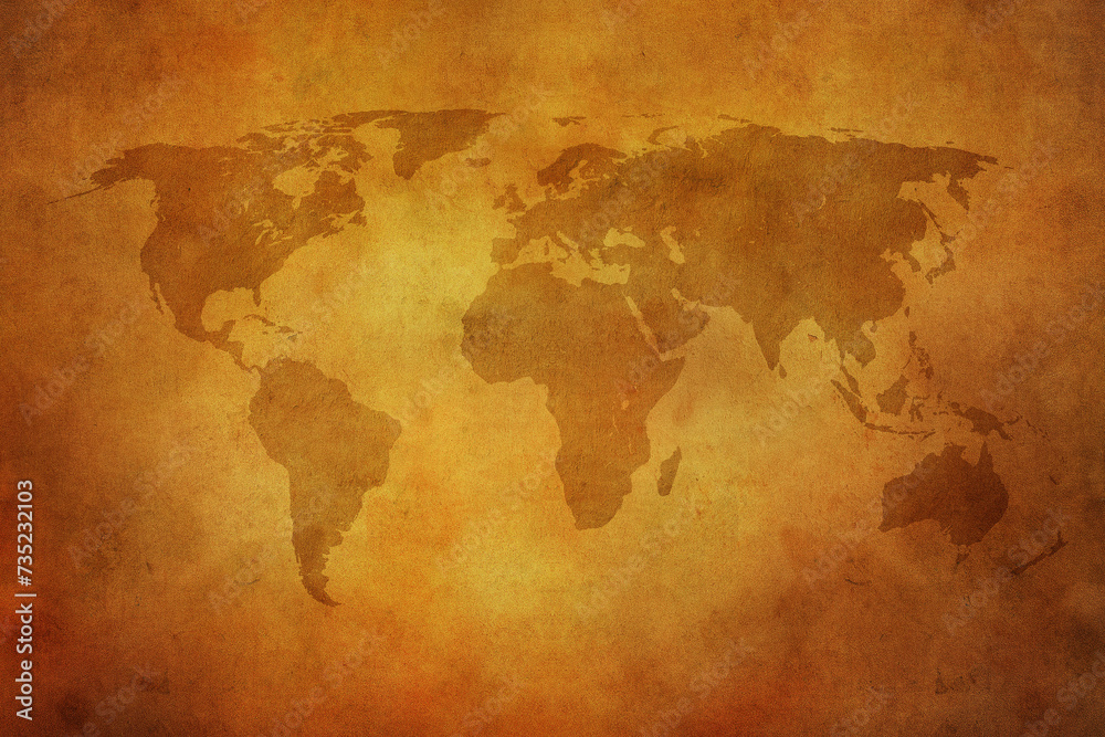 Old map of the world in grunge style. Perfect vintage background ...