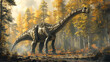 Diplodocus with very large, long-necked, long, whip-like tails, quadrupedal animals. 