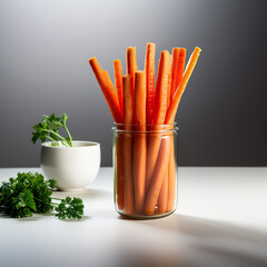 carrots in a glass bowl