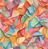 Fototapeta Kwiaty - Realistic colorful crumpled paper. Abstract watercolor artistic background, texture, cover, wallpaper. Vector illustration.