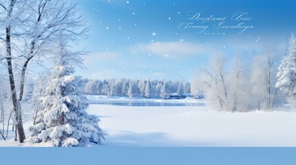 Poster - winter holiday card blue