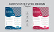 Corporate Business flyer vector design template with modern and minimalist style. Vector brochure cover and back page a4 flyer Layout template design for print.