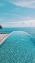  Luxury panoramic view at exotic resort on turquoise seascape 