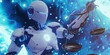 © Brian - AI robot holding scales of justice for ethical artificial intelligence and machine learning.