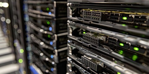 Wall Mural - Cloud computing enterprise datacenter for SaaS, HaaS, and information technology uses.
