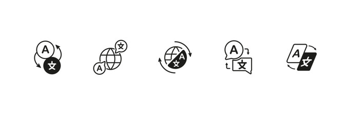 Poster - Translation and global communications icon. Strategy web financial partnership and investment agreements for management and business vector agreements