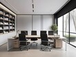 © Art_spiral - Spacious and Modern Office: A Blend of Minimalist Design, Natural Light, and Organized Workspace Promoting Productivity and Serenity, generative AI