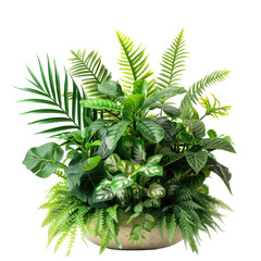 Wall Mural - Set of Tropical leaves isolated on transparent background. Beautiful tropical exotic foliage