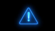  Attention road sign neon green flicker motion graphic animation a triangle icon.