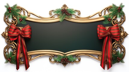 Canvas Print - christmas holiday ribbon frame