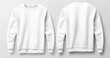 © Robert Kneschke - Blank white sweatshirt template, front and back views, isolated on grey background