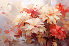 Abstract Floral Vector Background With Pink And Orange Flowers For Backgrounds Or Templates Designs