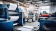 roll offset print machine in large print shop for production of newspapers magazines