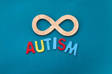 Wall Mural - Gold Autism Infinity Sign Symbol. Autism awareness day